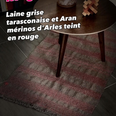 Tapis en laine d'exception Apportez une touche d’authenticité et de chaleur à votre intérieur avec ce tapis d'exception, entièrement tissé à la main sur un métier à bras traditionnel. Une création exclusive signée Line PARERA, fondatrice de L'Échoppe de Linette. Mariage parfait du confort et de l'artisanat d'art, ce tapis valorise la richesse de la filière laine française à travers deux variétés locales : la laine cardée Tarasconnaise au coloris gris naturel et la douceur de la laine cardée Mérinos d'Arles, teinte à l'atelier dans un rouge brique lumineux. Son tissage texturé révèle de subtils motifs géométriques rythmés, sublimés par de jolies finitions frangées. Caractéristiques principales : Matières : 100 % laine française (Tarasconnaise gris naturel et Mérinos d'Arles rouge brique) Teinture artisanale : Faite maison à base de colorants alimentaires certifiés Dimensions : 120 cm x 67 cm (hors franges) Finitions : Franges soignées de 2,5 cm Savoir-faire : Pièce unique exigeant 5 heures de tissage minutieux Idée déco : Idéal en descente de lit, dans une entrée ou pour délimiter un espace cosy avec une pièce de caractère unique.
